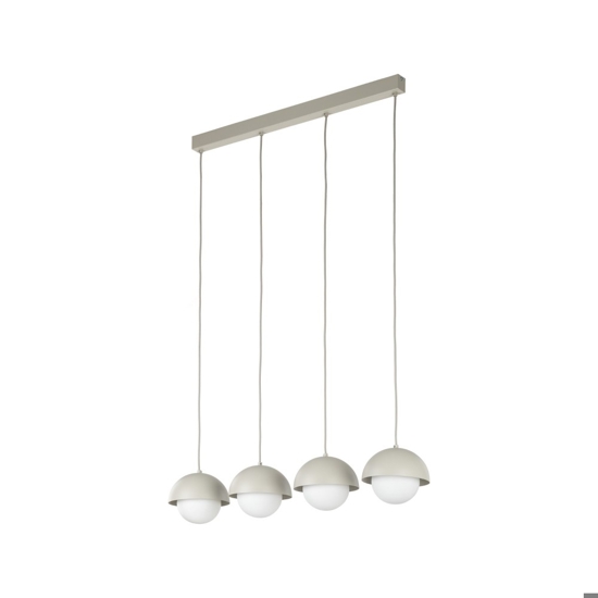 Lampadario per cucina moderna 4 luci pendenti beige a cupola